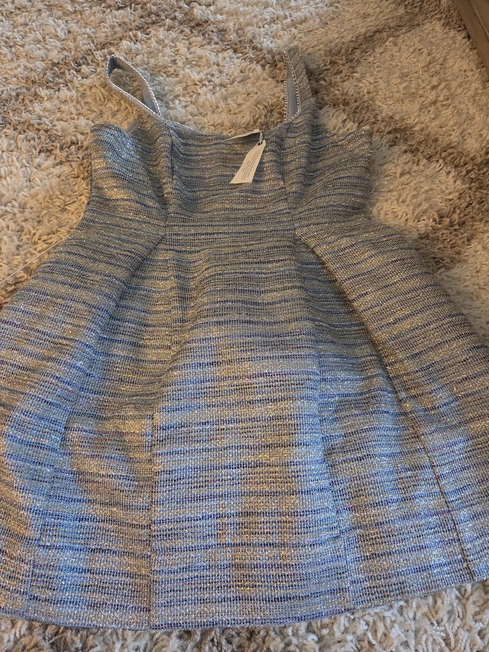 Anthropologie maeve Silver-Blue Striped Mini Dress